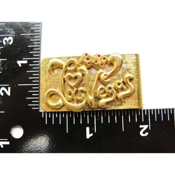 Las Vegas Dice Gold Tone Money Clip Stainless Steel Wallet Credit Card Cash ID - Picture 5 of 7